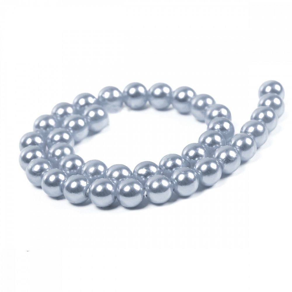 Бусины пластик (перламутр) ⌀6 мм, цв.A26 голубой, уп.500г (4838 шт), Magic4Hobby