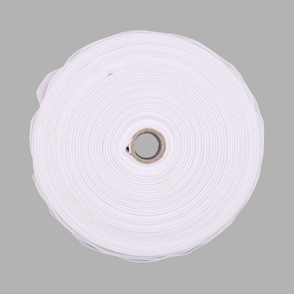 Лента (тесьма) шторная: сборка параллельная (1:2) 75 мм / 50 метров, (7 рядов петель, 2 шнура), C750 белый