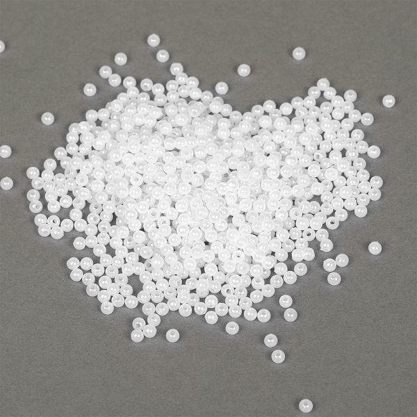 Бусины пластик (перламутр) ⌀4 мм, цв.033 белоснежный, уп.500г (15000 шт), Magic4Hobby