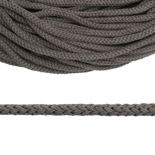 Шнур круглый х/б ⌀5.0 мм / 100 метров, цв.т.серый