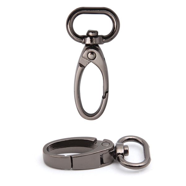 Карабин металл 15.0 мм (43х22 мм), чер.никель, ГУ12849, 4 шт