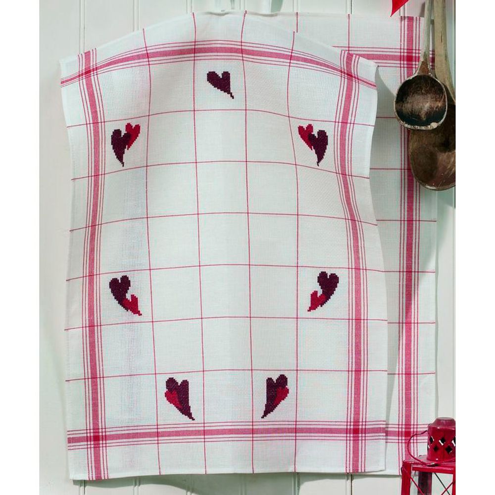 Permin, полотенце Сердца 2 шт в наборе, 50х70 см