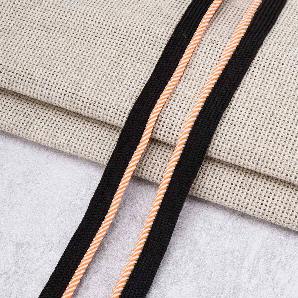 Кант декоративный 11 мм / 27.43 метра, черный/22 оранжевый, 3Al307