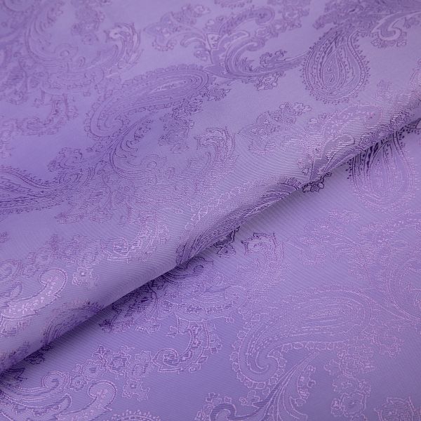 Ткань подкладочная (таффета) с рисунком 96 г/м², 500х145 см, 144 сиреневый (растительный орнамент), Gamma JTR