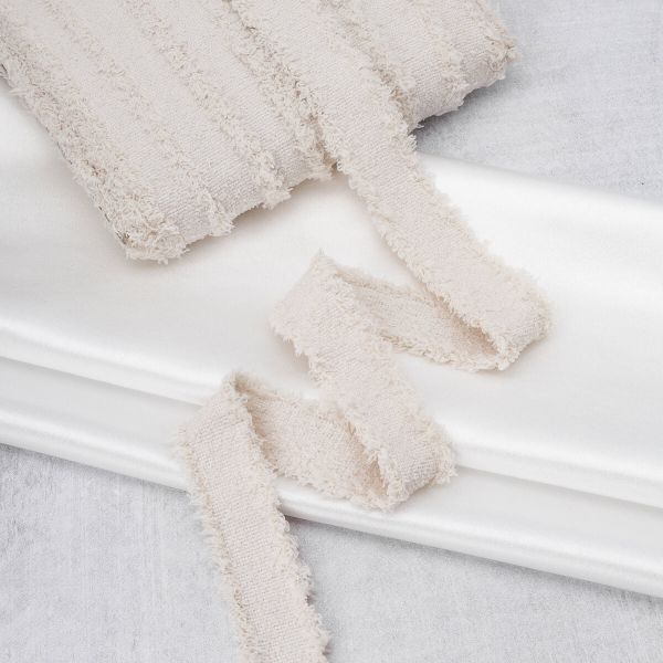 Тесьма отделочная твидовая 40 мм / 41.14 метра, молочный, 3Al286