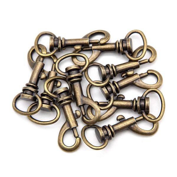 Карабин металл 19.0 мм (53х24 мм), бронза, 10 шт