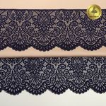 Кружево эластичное (стрейч) 110 мм, 40992PP цв.L061 т.синий, 3 метра, Kruzhevo