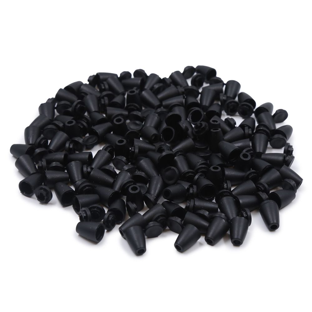 Наконечник для шнура пластик колокол ⌀6/9 мм, 14х11 мм, ПП, черный, 100 шт