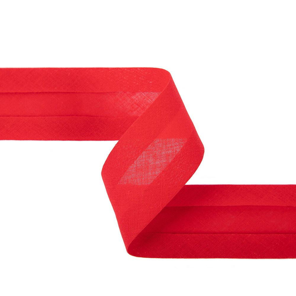 Косая бейка хлопковая 40 мм / 5 шт по 5.4 метра, №030 алый, Gamma GK-40C