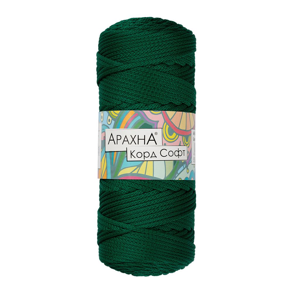 Пряжа Arachna Cord Soft / уп.3 мот. по 260г, 100м, 225 т.зеленый