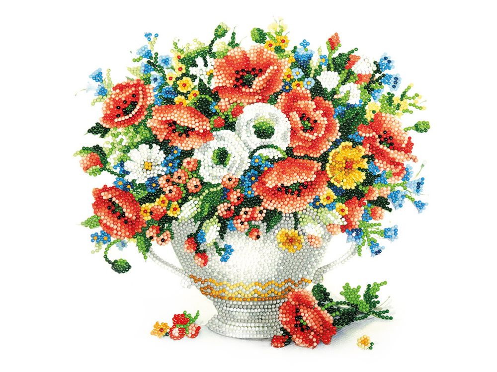 Алмазная (кристальная) мозаика Фрея, Маки и незабудки, 40х30 см