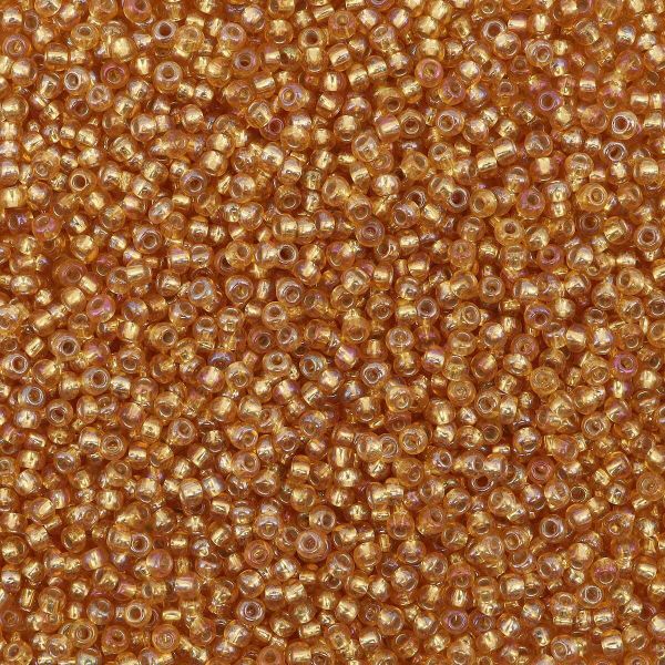 Бисер Preciosa прозрачный с серебр. центром и радужным покрытием 10/0 (2.3 мм), кругл.отв, 50 г, (17059)