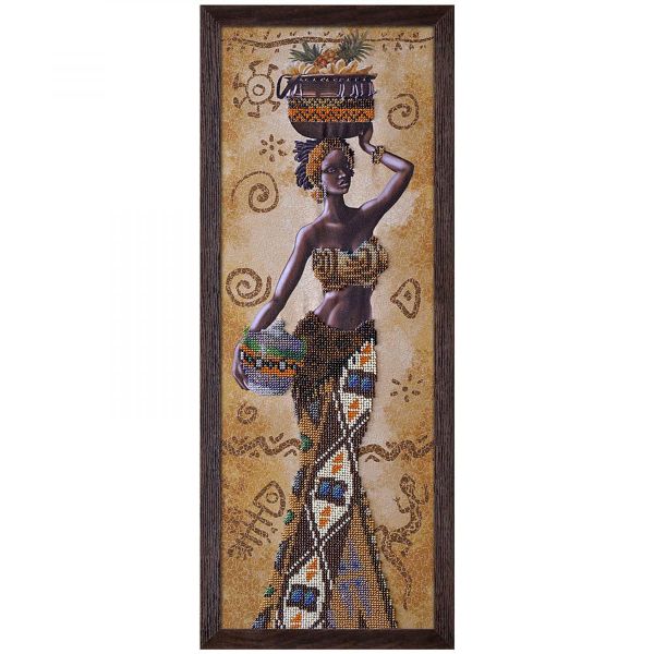 Набор для вышивания нитками Нова Слобода, Африканка с фруктами 18х51 см