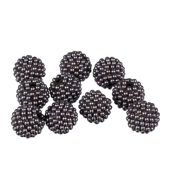 Бусины пластик ⌀18 мм, 10 шт, №19 серый, Zlatka BWS-18