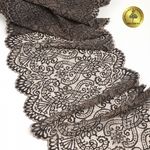 Кружево бельевое эластичное 225 мм / 120 м, 40992 цв.L30 кофе с молоком+черный, Kruzhevo