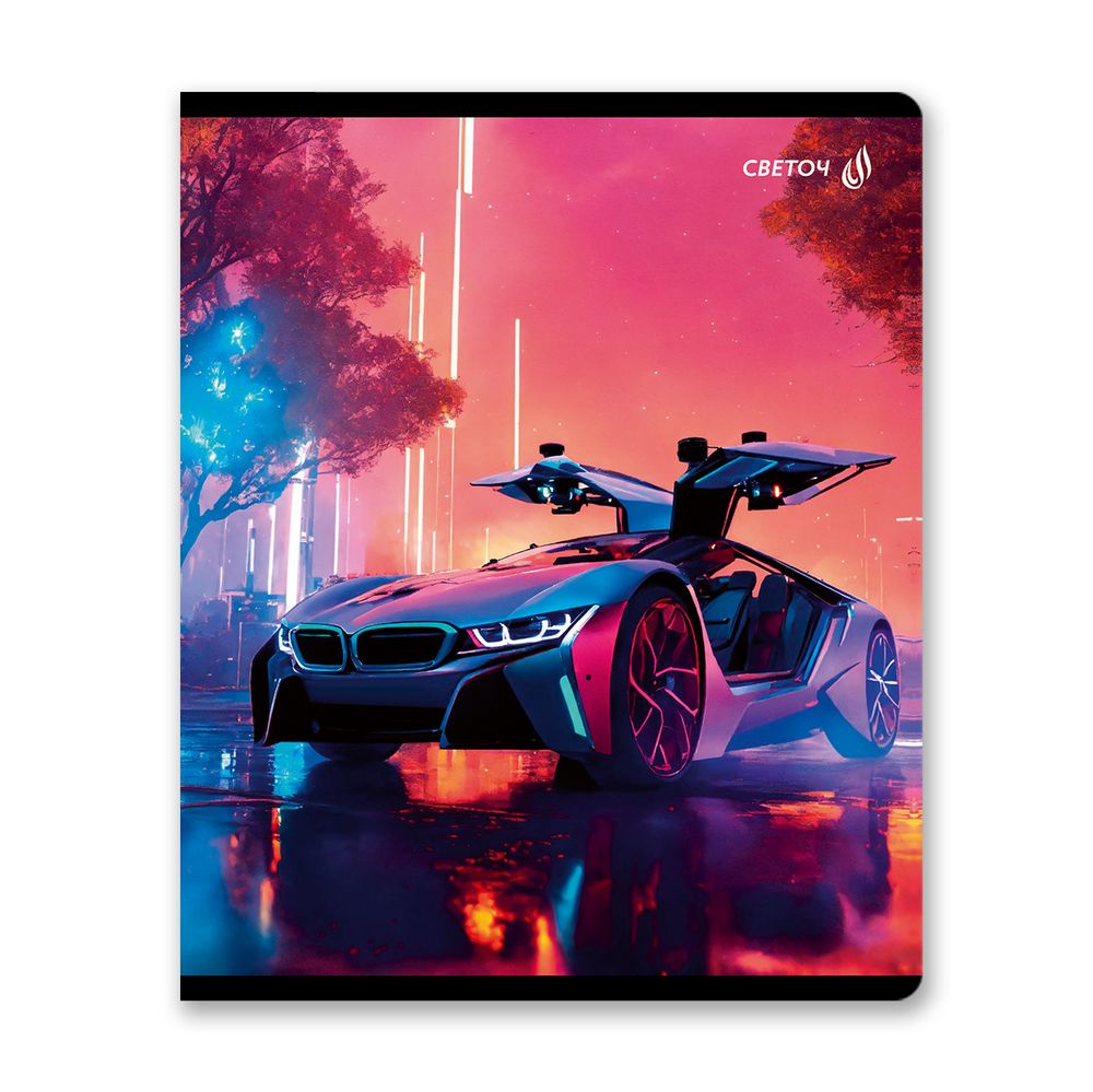 Тетрадь ученическая общая, выборочный лак, A5+ 96 л. на скобе 65 г/м², белизна 100 %, 5 шт, клетка, 01126 Микс-На закате, Светоч Т80