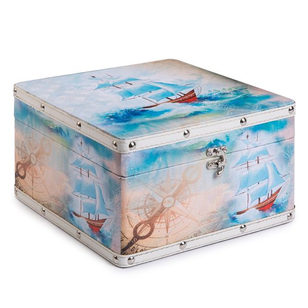 Шкатулка декоративная сундучок 24х24х14 см, 022 Парусник мечты, Gamma DBK-05
