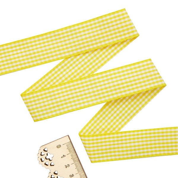 Лента Шотландка, 30.0 мм / 25 м (желтый/белый), С3721