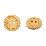 Пуговицы на 2 прокола Handmade 32L (20мм), дерево (Yellow (желтый)), W21, 36 шт