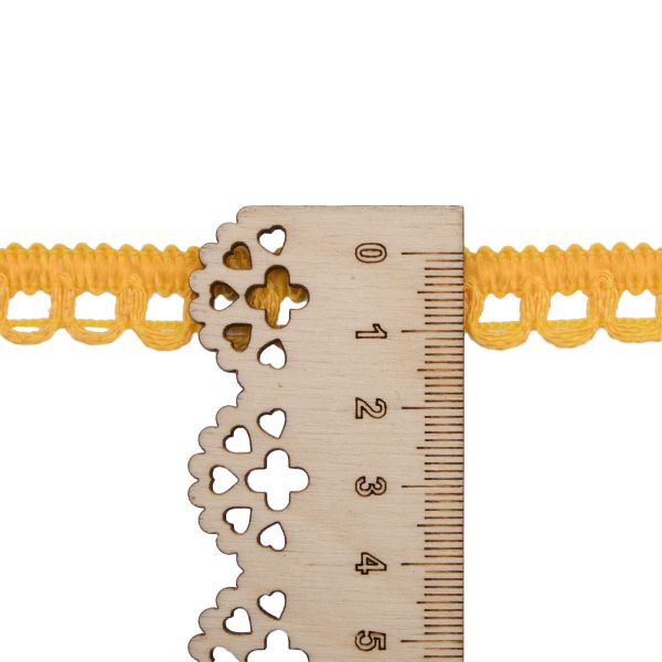 Кружево вязаное (тесьма) 10 мм / 25 метров, рис.9441 (желтый) С3805Г17