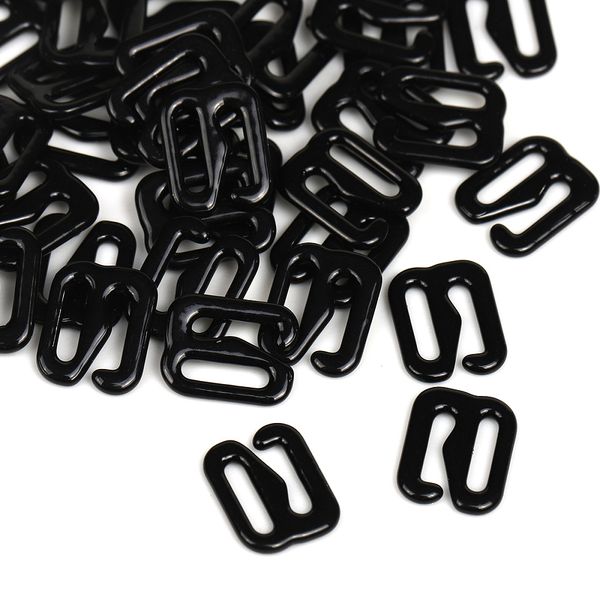 Крючки для бюстгальтера металл 8.0 мм, 02 черный, 100 шт