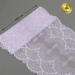 Кружево эластичное (стрейч) 8034 195мм цв.F165 нежная сирень, 10 метров, Kruzhevo