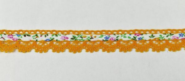 Кружево вязаное (тесьма) прованс/оранжевый, 19 мм 10 метров, 2557/205/FT1