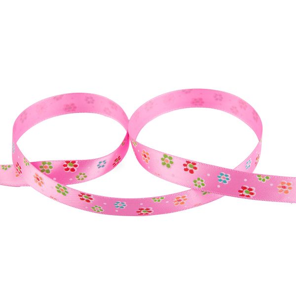 Лента атласная с рисунком 12.0 мм / 22.8 метров, F1/102 Цветы/св.лиловый, Gamma ALP-125