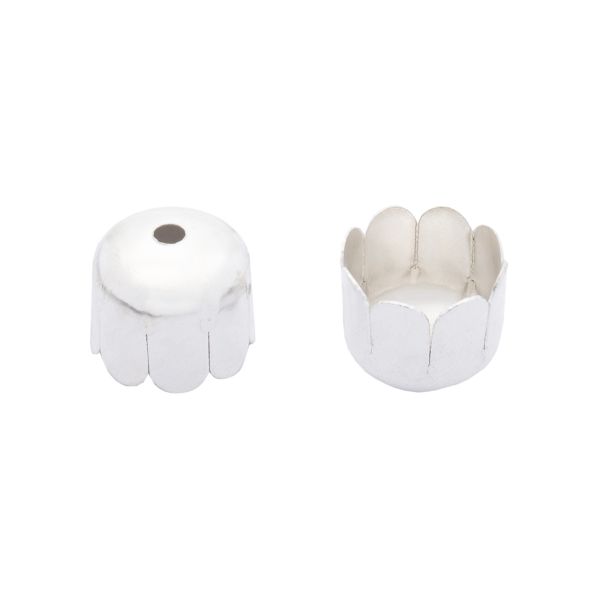 Шапочка декоративная FIN1242, 10х9мм, 30 шт/уп (серебро)