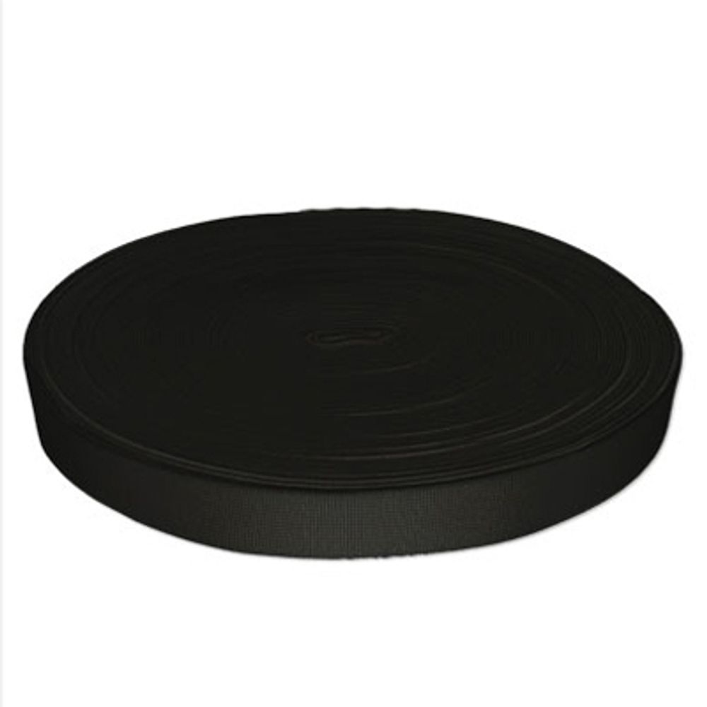 Резинка тканая 25.0 мм / 25 метров, черный, Gamma ЛЭ-25чп-25