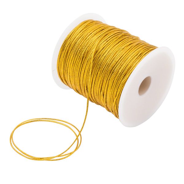 Шнур металлизированный ⌀1.0 мм / 100 метров, 0371-1000 золото
