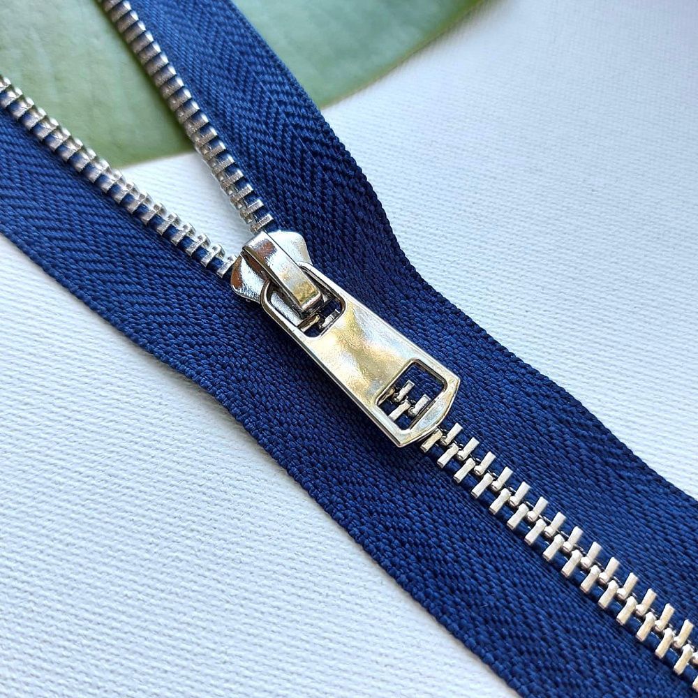 Молния металл Т5 (5 мм) 1 зам., разъем., 65 см, никель, D919 морской синий, MaxZipper Premium, 5 шт