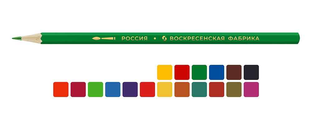 Карандаш акварельный в наборе Варя заточенный 8х18 цв, ВКФ TSR-WCP-3018