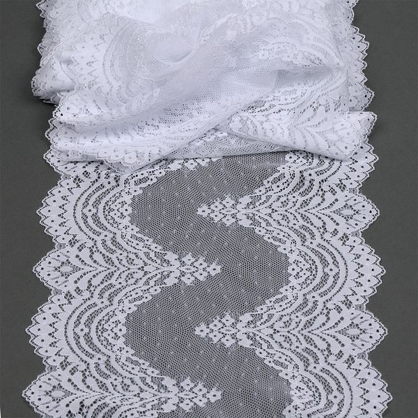 Кружево бельевое эластичное 230 мм / 3 м, 8036 цв.01 белый, Kruzhevo