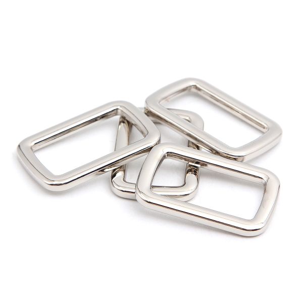 Рамка прямоугольная металл 25 мм /33х21 мм/ никель, ГУ12749, 4 шт