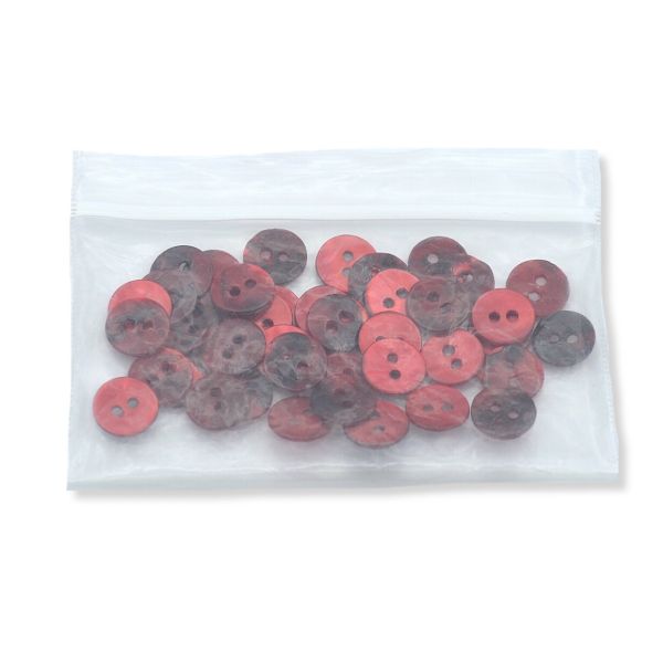 Пуговицы 2 прокола ракушка 16L (9мм) (Red (красный)), 50 шт