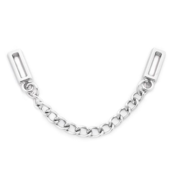 Цепочка-вешалка для верхней одежды 70 мм, никель, ГДЖ1514, 10 шт