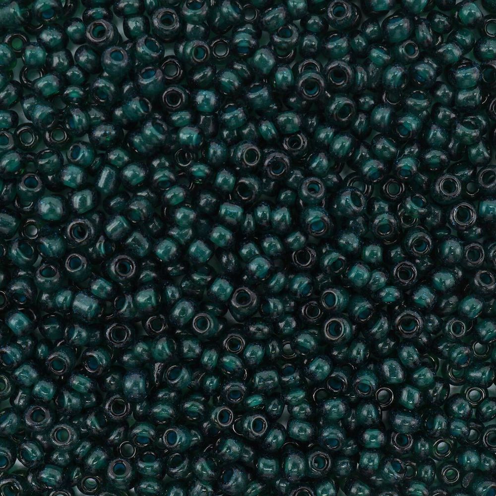 Бисер Astra&amp;Craft 11/0 (2.1 мм), 200 г (10х20 г), цв. 23А-2 т. изумруд/прозрачный с цветным центром