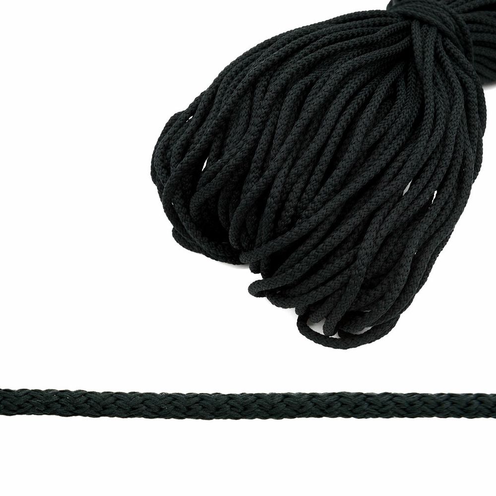 Шнур плетеный 4.0-5.0 мм / 100 метров, 005 черный