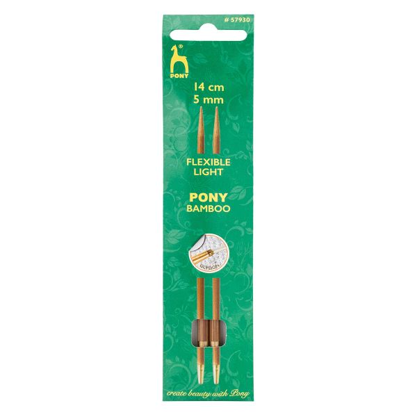 Спицы съемные Pony Bamboo ⌀5.0 мм, 14 см, бамбук, 2 шт, 57930