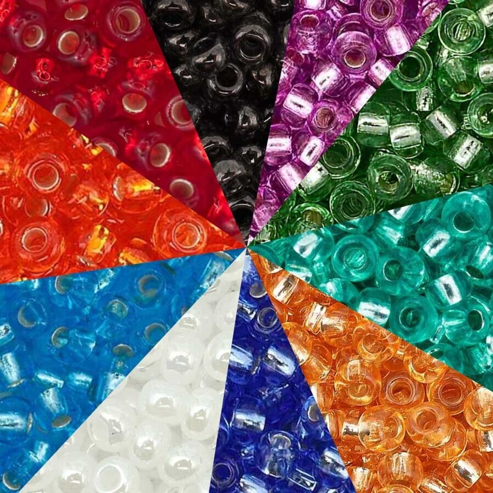 Набор бисера Preciosa №16, 50 г (10 цв. по 5 г), (№10/0 = ⌀2.3 мм)