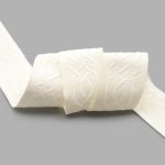 Лента (тесьма) жаккардовая 35.0 мм / 10±0.5 метров, бордюр Кельтский орнамент, 35272 V1 белый