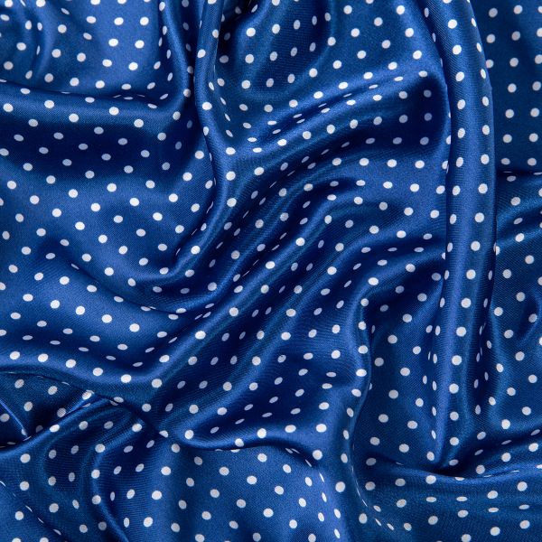 Ткань блузочная Poly satin 75 г/м², 200х145 см, 17 синий/ белый, Gamma PSS-002