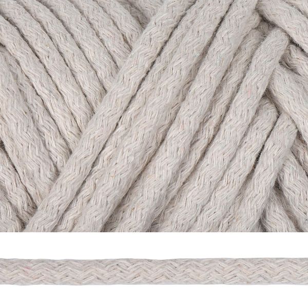 Шнур круглый х/б ⌀8.0 мм / 50 метров, с наполнителем, 2199 кремовый