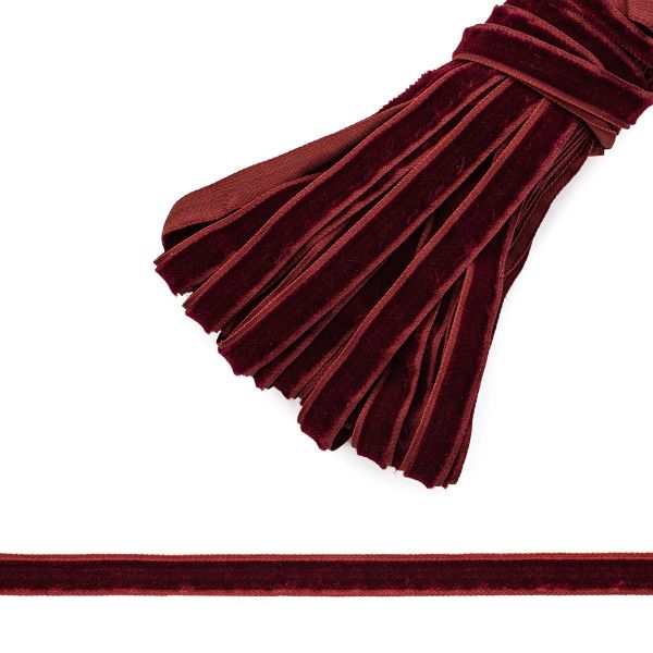 Лента бархатная (тесьма) 10.0 мм / 10±0.5 метров, рис. 8508, цв.23 бордо