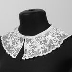 Накладной кружевной воротник 30х35 см, матовая нить Kruzhevo TBY.13/190, цв.белый уп.1шт