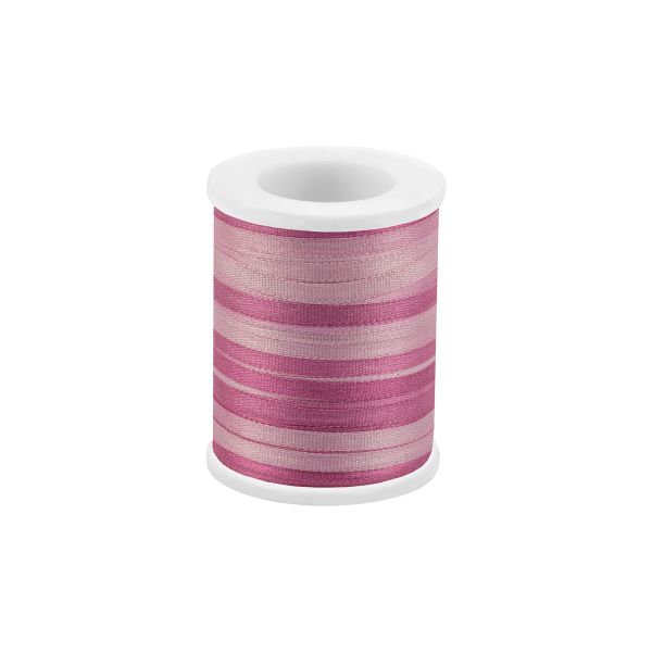 Лента (тесьма) шелковая 2.0 мм / 45.5±0.5 метров, M037 розовый/т.розовый, Gamma SRM-2