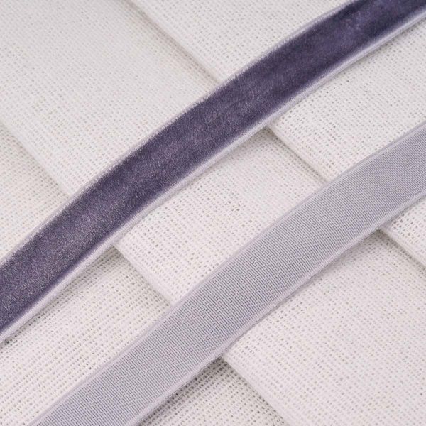 Лента бархатная (тесьма) 12.0 мм / 32.9±2 метров, 0081-1211, 189 серо-голубой