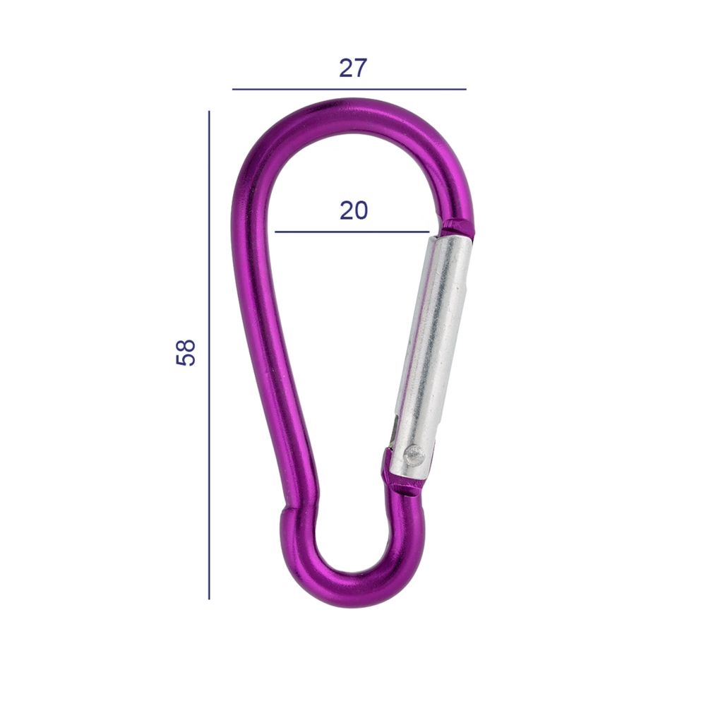 Карабин металл 20.0 мм (58х27 мм), 10 шт, 09 фиолетовый, Gamma GH 120/25/10