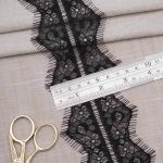 Кружево шантильи (реснички) на сетке 82 мм / 30 метров, черный, 3AR1278